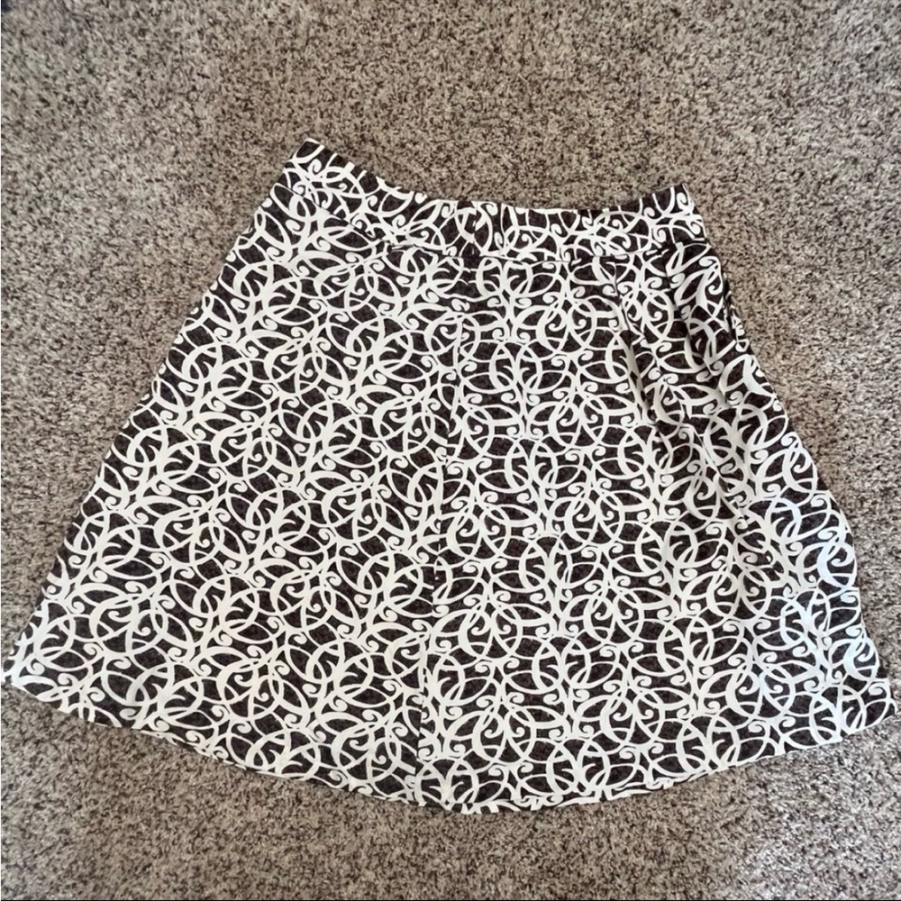 Women’s Pleaded Skirt Size 12 Brown/Cream